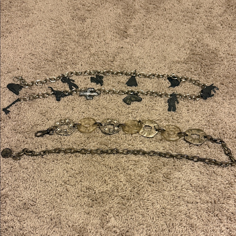 Silver and Black Charm Belts